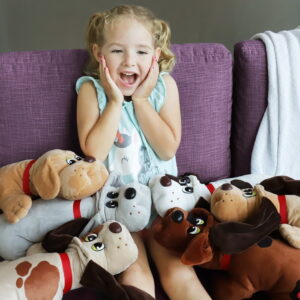 Pound Puppies Classic 17 inch Plush Toy - Red with Black Spots