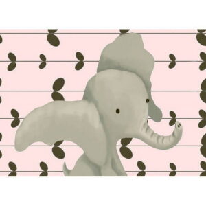 Oopsy Daisy Edison The Elephant 14x10 Canvas Wall Art - Blue