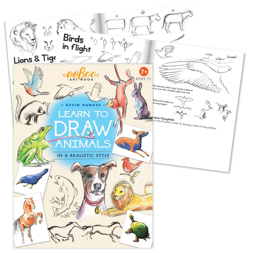 Kevin Hawkes eeBoo Learn to Draw Animals Art Book - Image 3