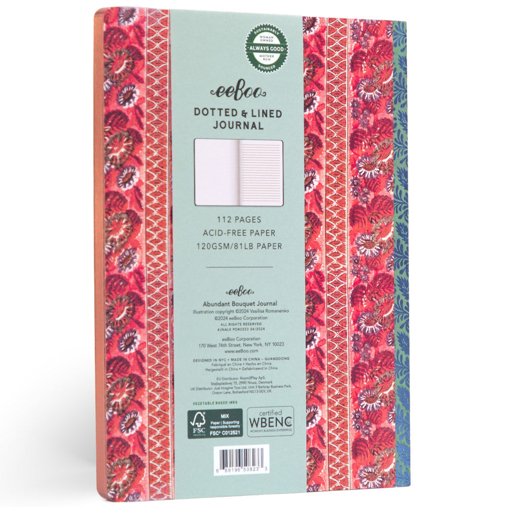 eeBoo Piece & Love: Abundant Bouquet Gilded Journal - Floral Hardcover Diary - Image 2