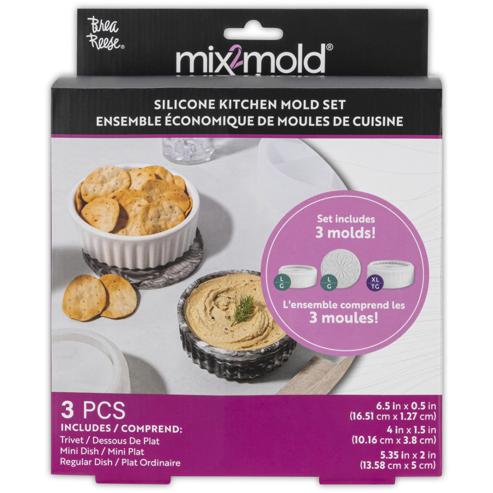 Brea Reese Mix2Mold: Colorful Kitchen Creations Silicone Molds Set - 3pc