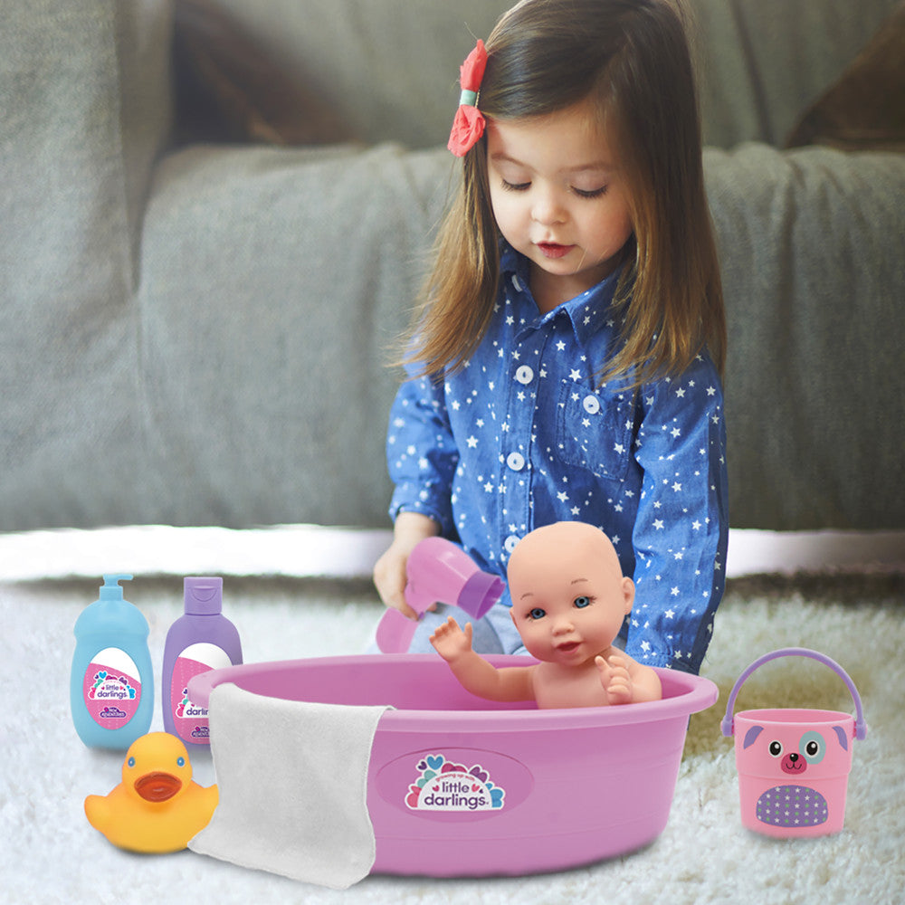 Little Darlings 12-inch Wash N' Play Baby Set with Unicorn Cover-Up - Image 3