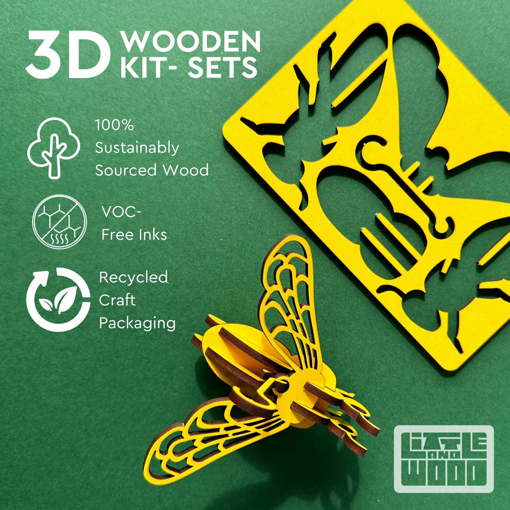 Little & Wood: Fiery Fun! 3D Fire Engine Wooden Kit-Set - Medium, Red - Image 6