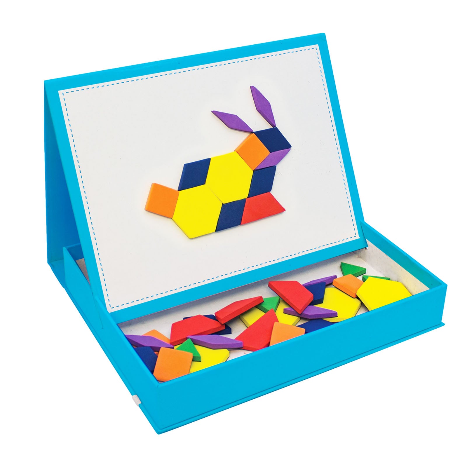 Junior Learning 100-Piece Rainbow Magnetic Pattern Blocks - Assorted Colors - Image 2