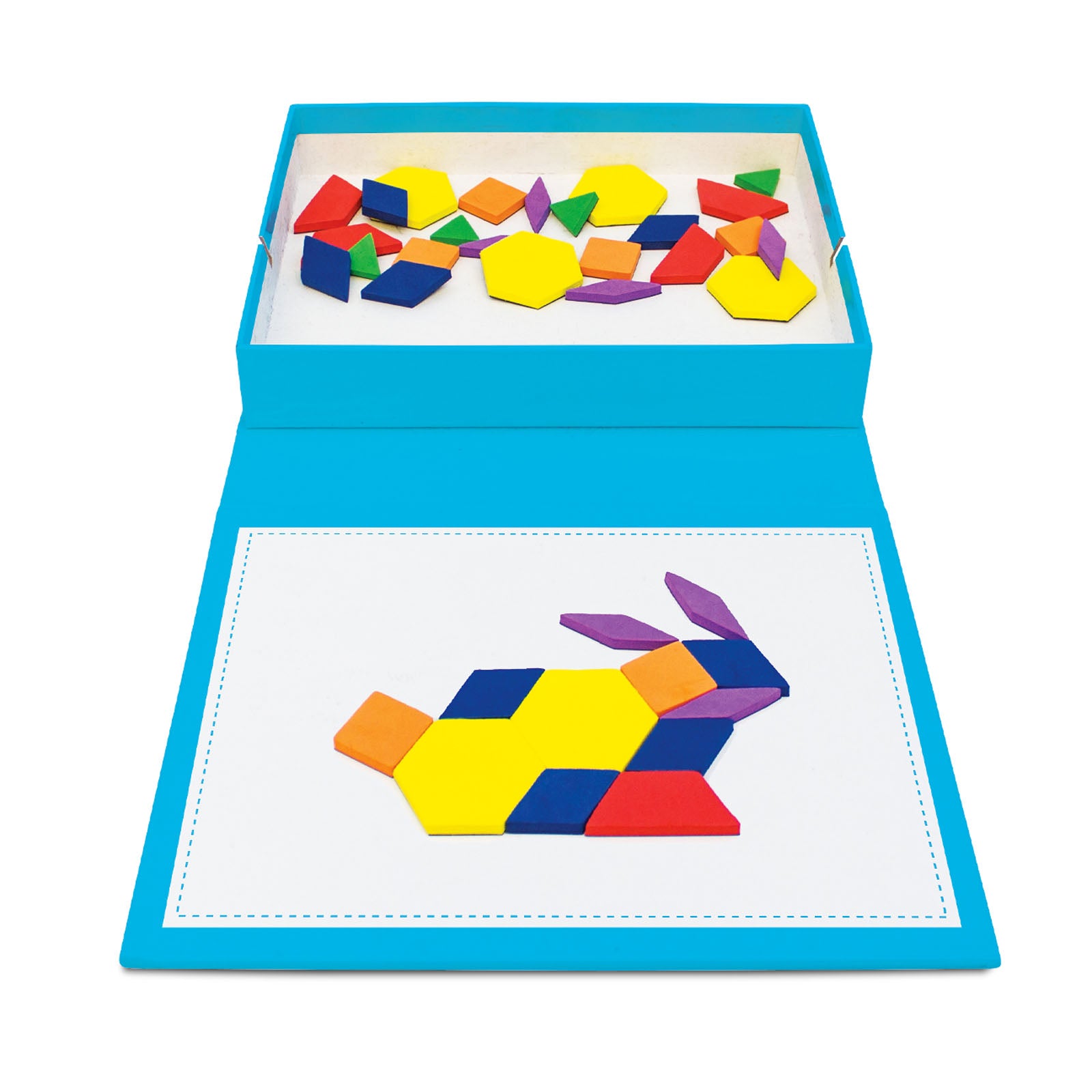 Junior Learning 100-Piece Rainbow Magnetic Pattern Blocks - Assorted Colors - Image 3