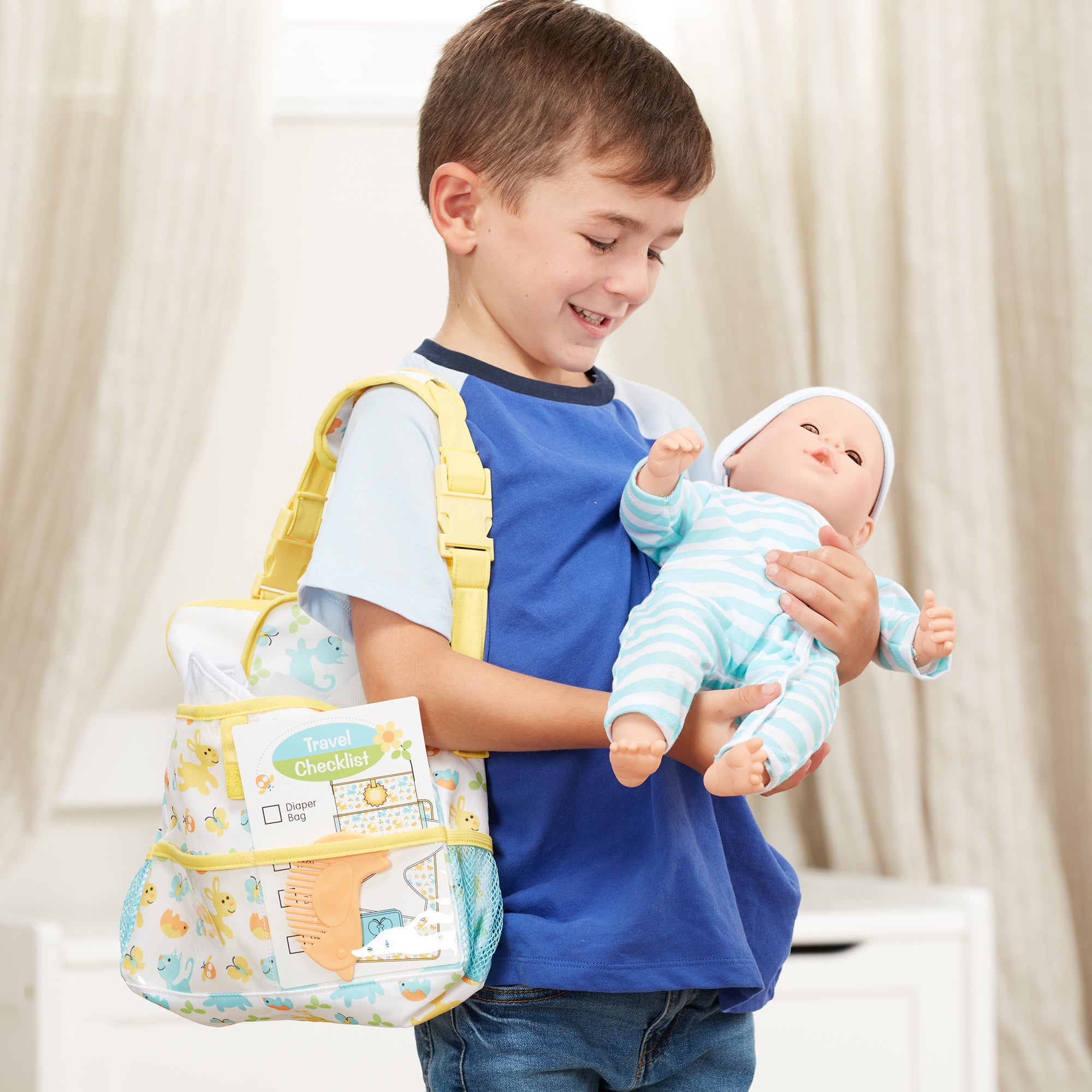 Melissa & Doug Mine to Love Diaper Bag Doll Travel Playset - Image 5