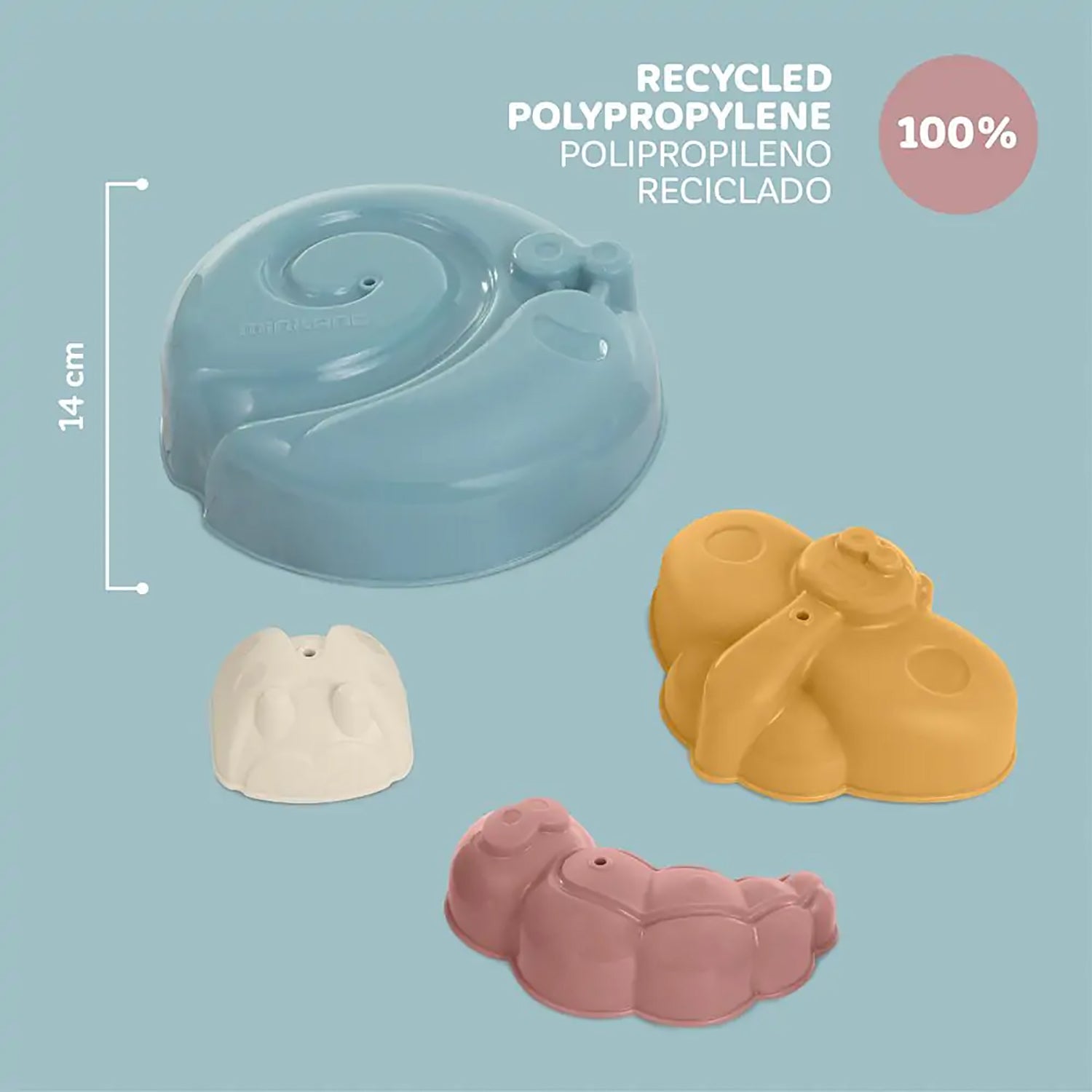 Miniland ECO Sand Molds - Eco-Friendly Beach and Snow Play - 2 Sets - Image 3