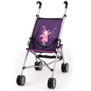 Bayer Design Doll Buggy, Play Umbrella Push Stroller for 18" Dolls, Ages 3+