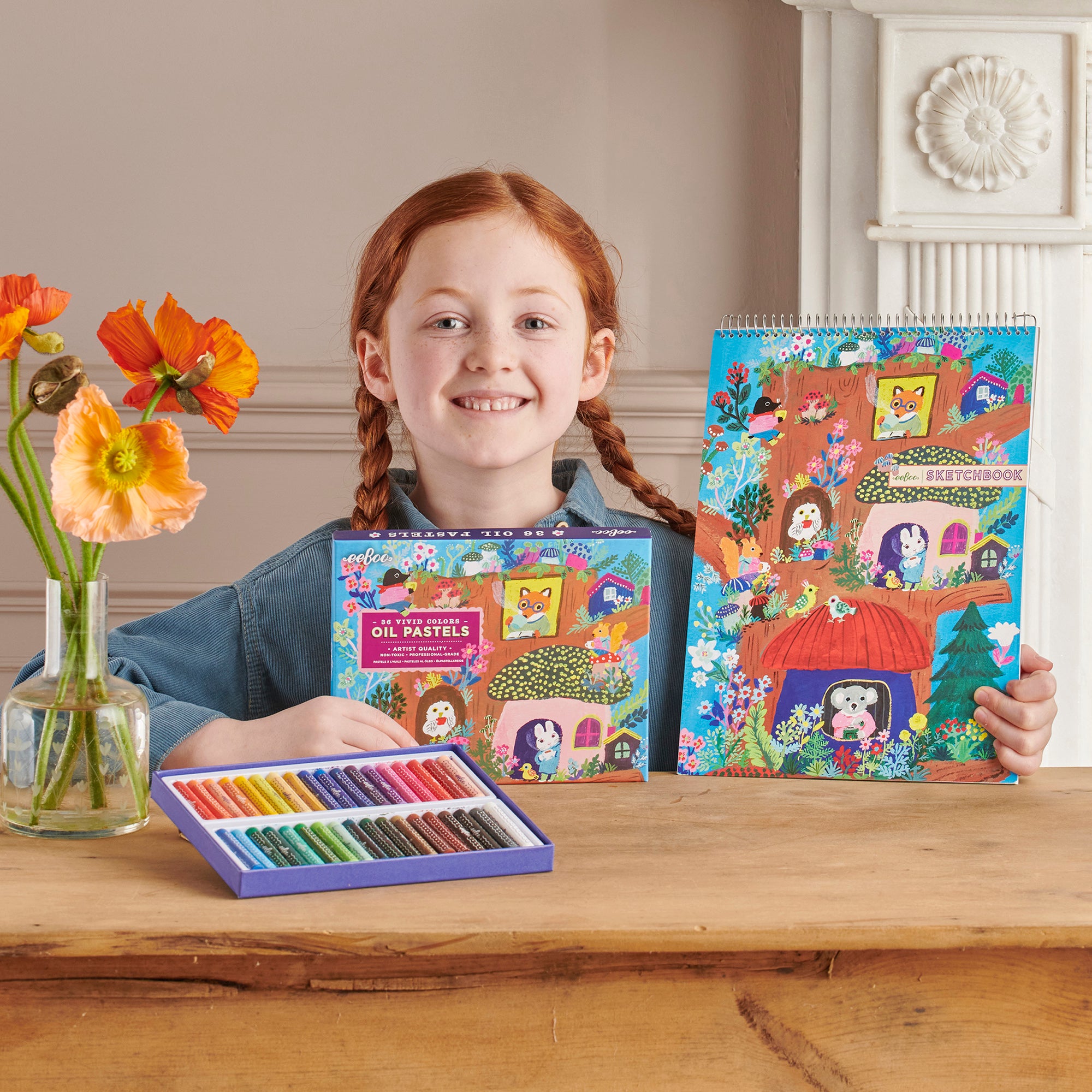 eeBoo Yumi's Mushroom House Oil Pastels Set - 36 Brilliant Colors - Image 4