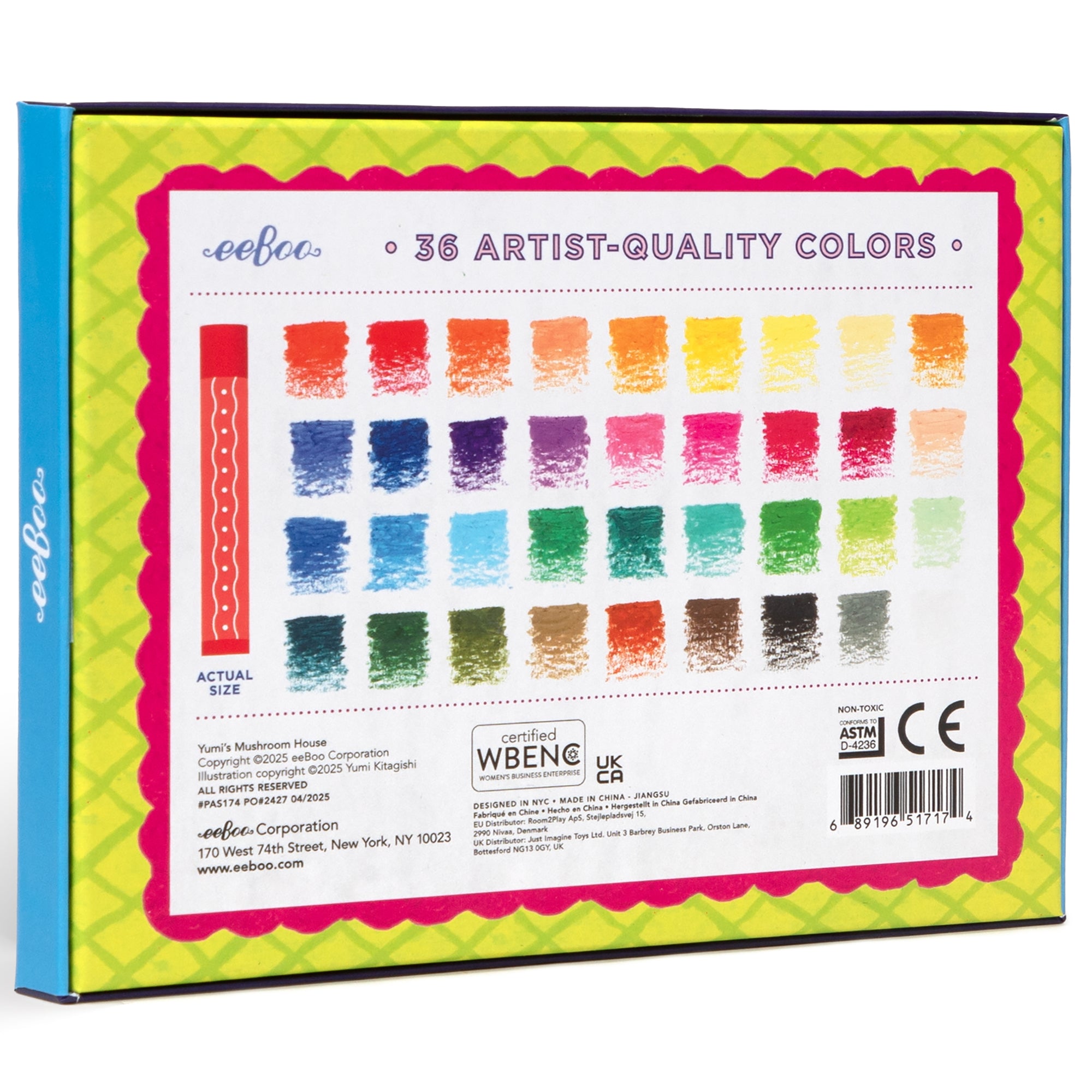 eeBoo Yumi's Mushroom House Oil Pastels Set - 36 Brilliant Colors - Image 2
